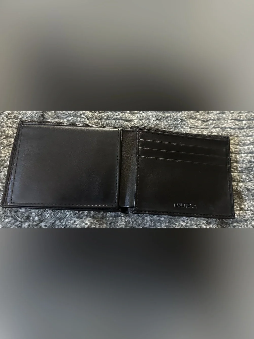 Nautica Bifold Black Passcase Wallet